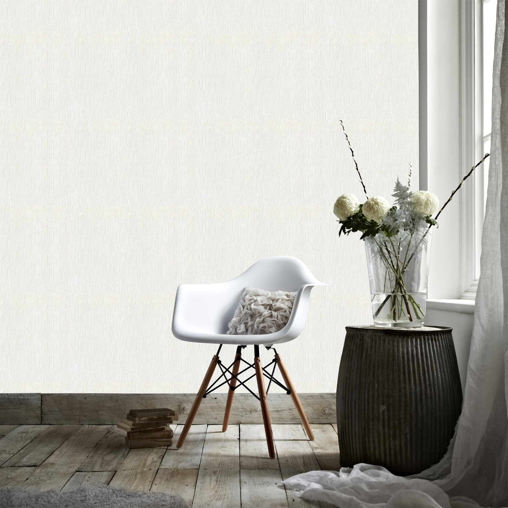 Papier peint intissé à peindre crépi écrasé blanc 1005x52cm Papier peint intissé à peindre crépi écrasé blanc 1005x52cm