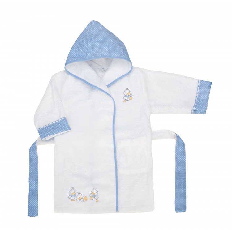 Peignoir enfant coton bleu 4 ans Peignoir enfant coton bleu 4 ans