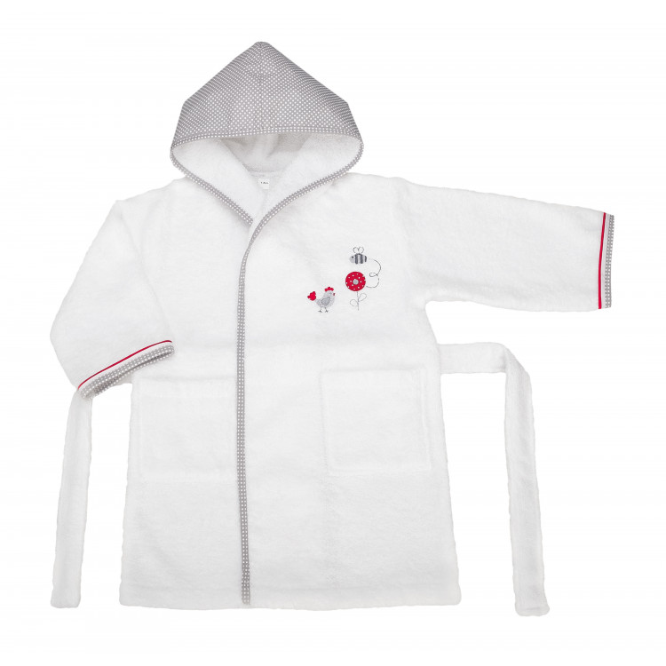 Peignoir enfant coton gris 4 ans