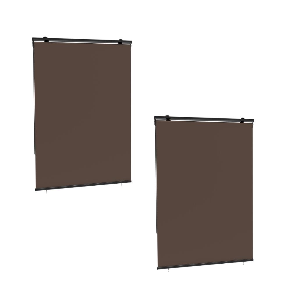 Lot de 2 stores enrouleur extérieur polyester taupe 120X225cm Lot de 2 stores enrouleur extérieur polyester taupe 120X225cm