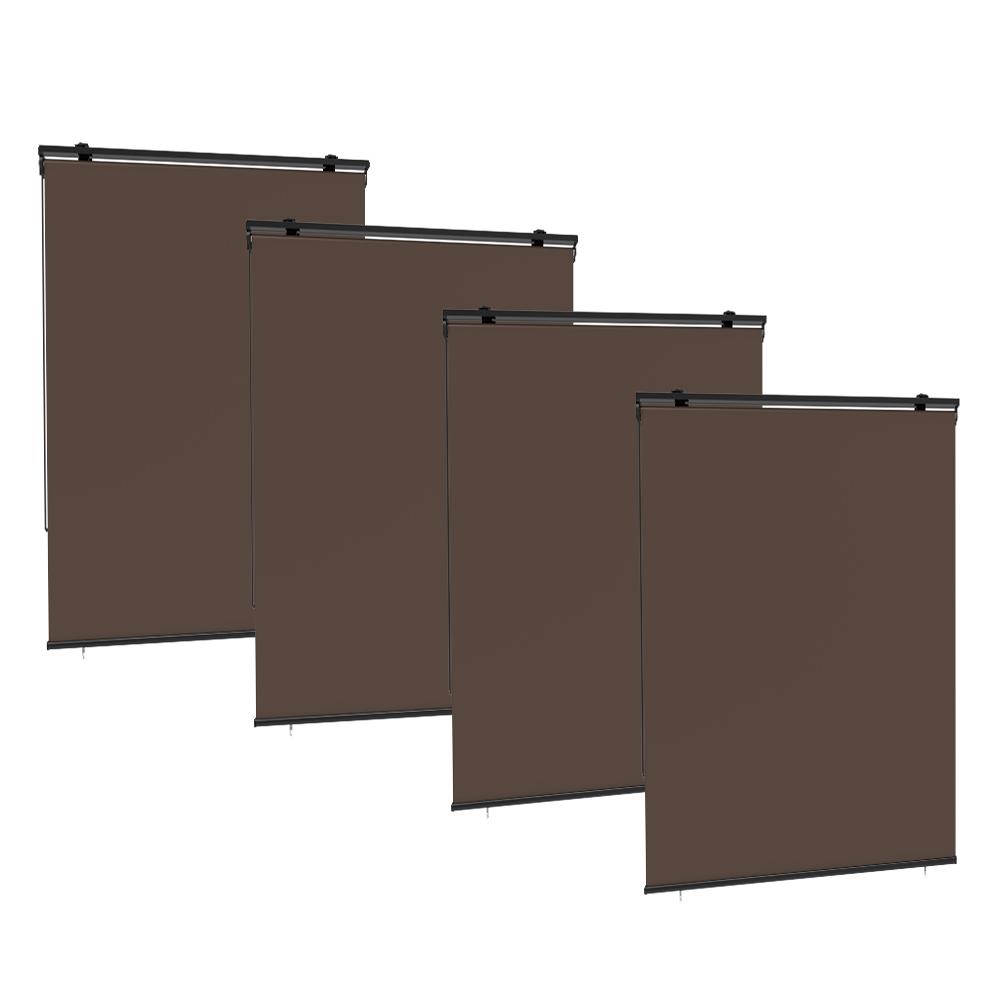 Lot de 4 stores enrouleur extérieur polyester taupe 120x225cm Lot de 4 stores enrouleur extérieur polyester taupe 120x225cm