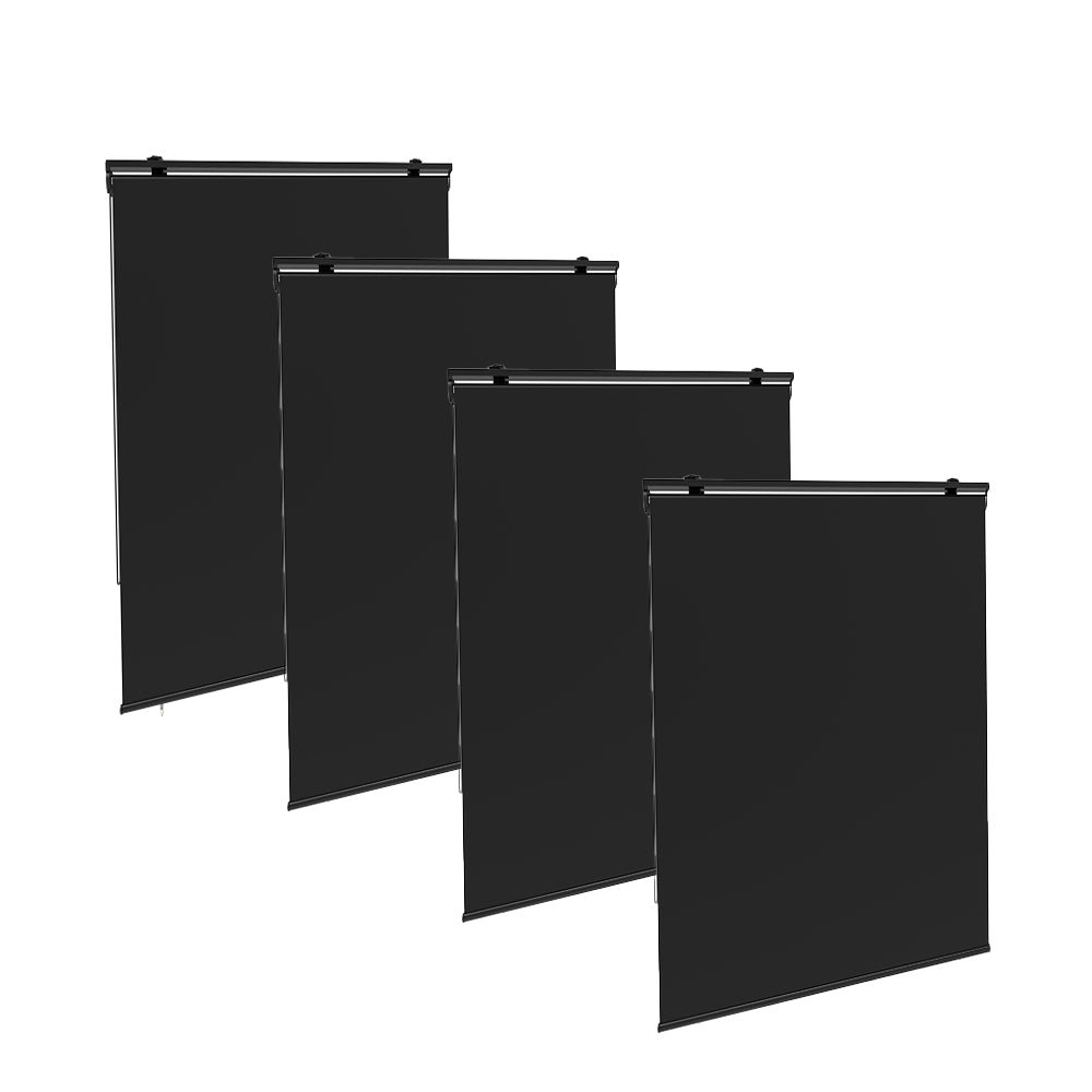 Lot de 4 stores enrouleur d'extérieur polyester gris 120x225cm Lot de 4 stores enrouleur d'extérieur polyester gris 120x225cm