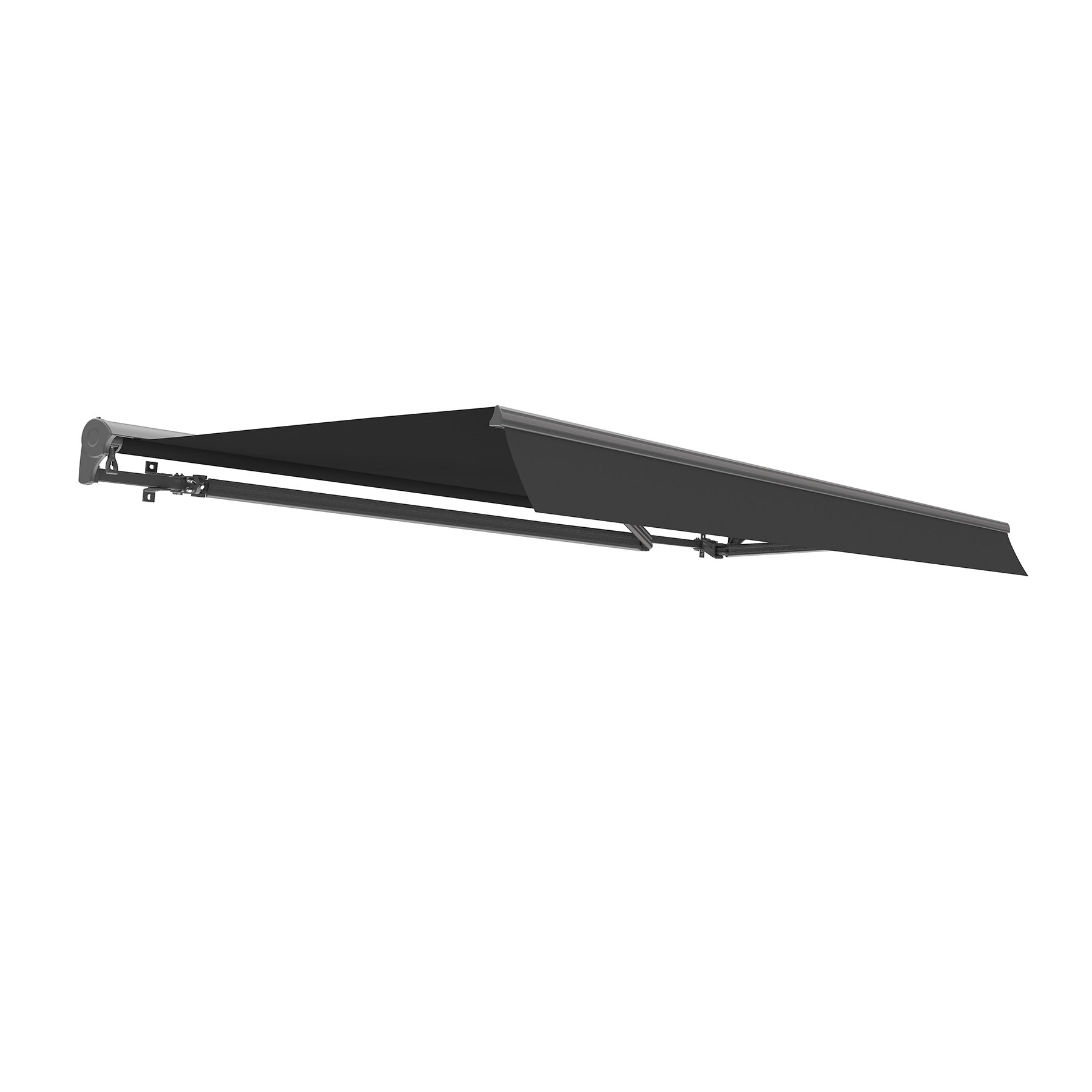 Store banne motorisé en aluminium gris 3x2.5 m Store banne motorisé en aluminium gris 3x2.5 m