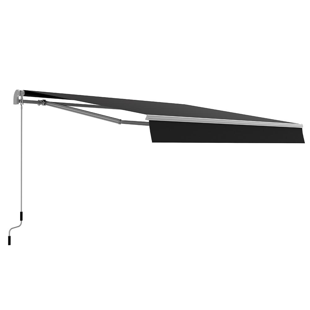 Store banne manuel en aluminium gris 3x2m Store banne manuel en aluminium gris 3x2m