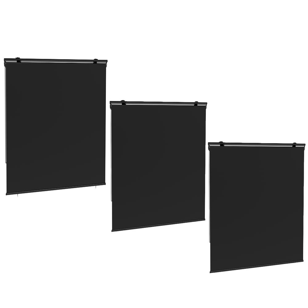 Lot de 3 stores enrouleur d'extérieur polyester gris 120x225cm Lot de 3 stores enrouleur d'extérieur polyester gris 120x225cm