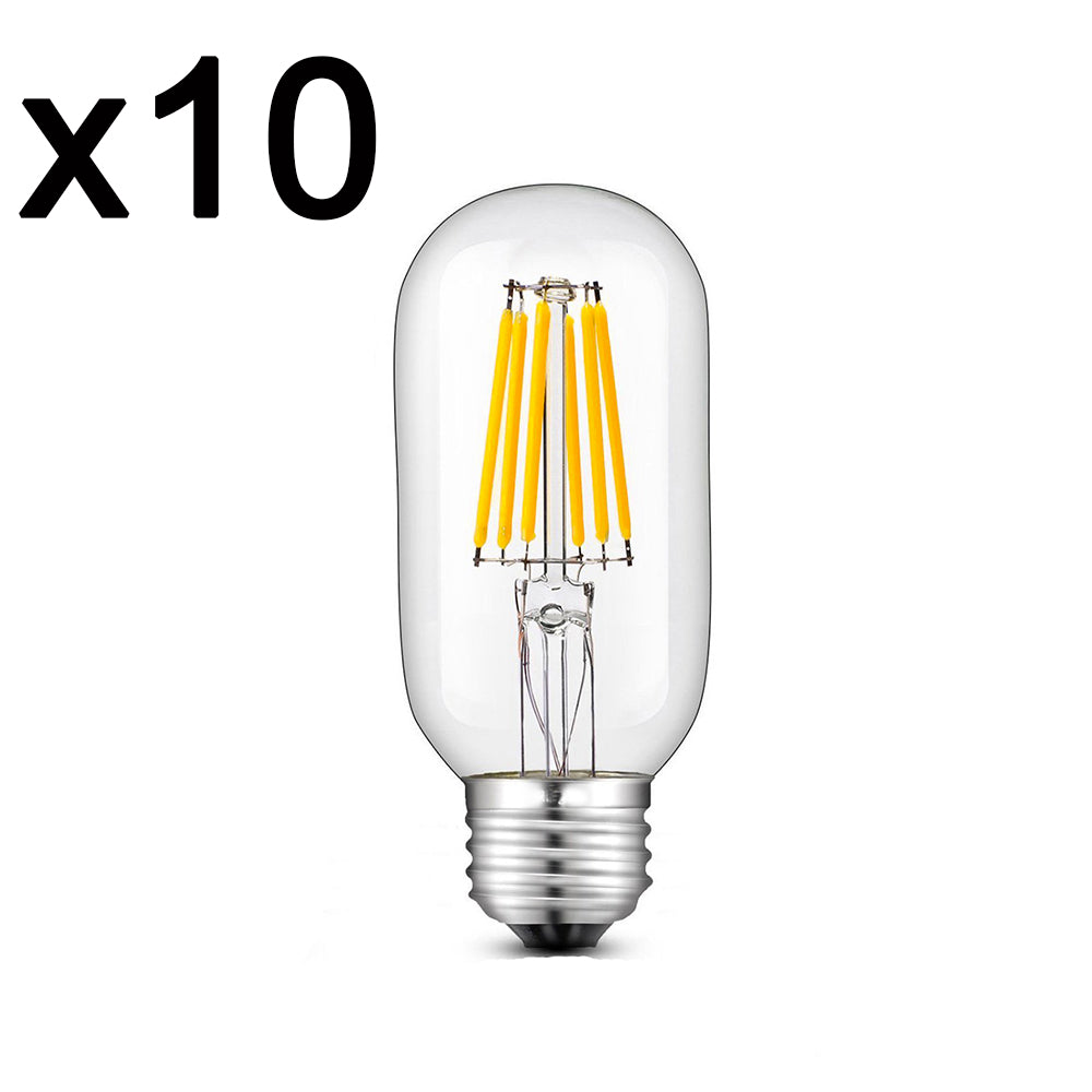 Lot de 10 ampoules filaments LED Verre Transparent E27 6W Lot de 10 ampoules filaments LED Verre Transparent E27 6W