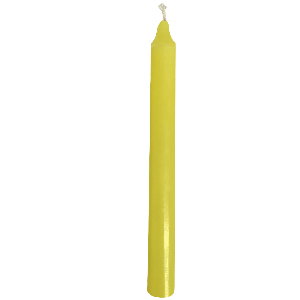 Bougie teintée dans la masse jaune H21cm Bougie teintée dans la masse jaune H21cm