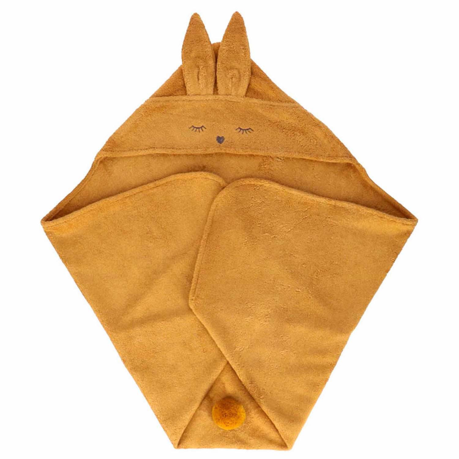 Cape de bain 100% bambou moutarde bébé Cape de bain 100% bambou moutarde bébé