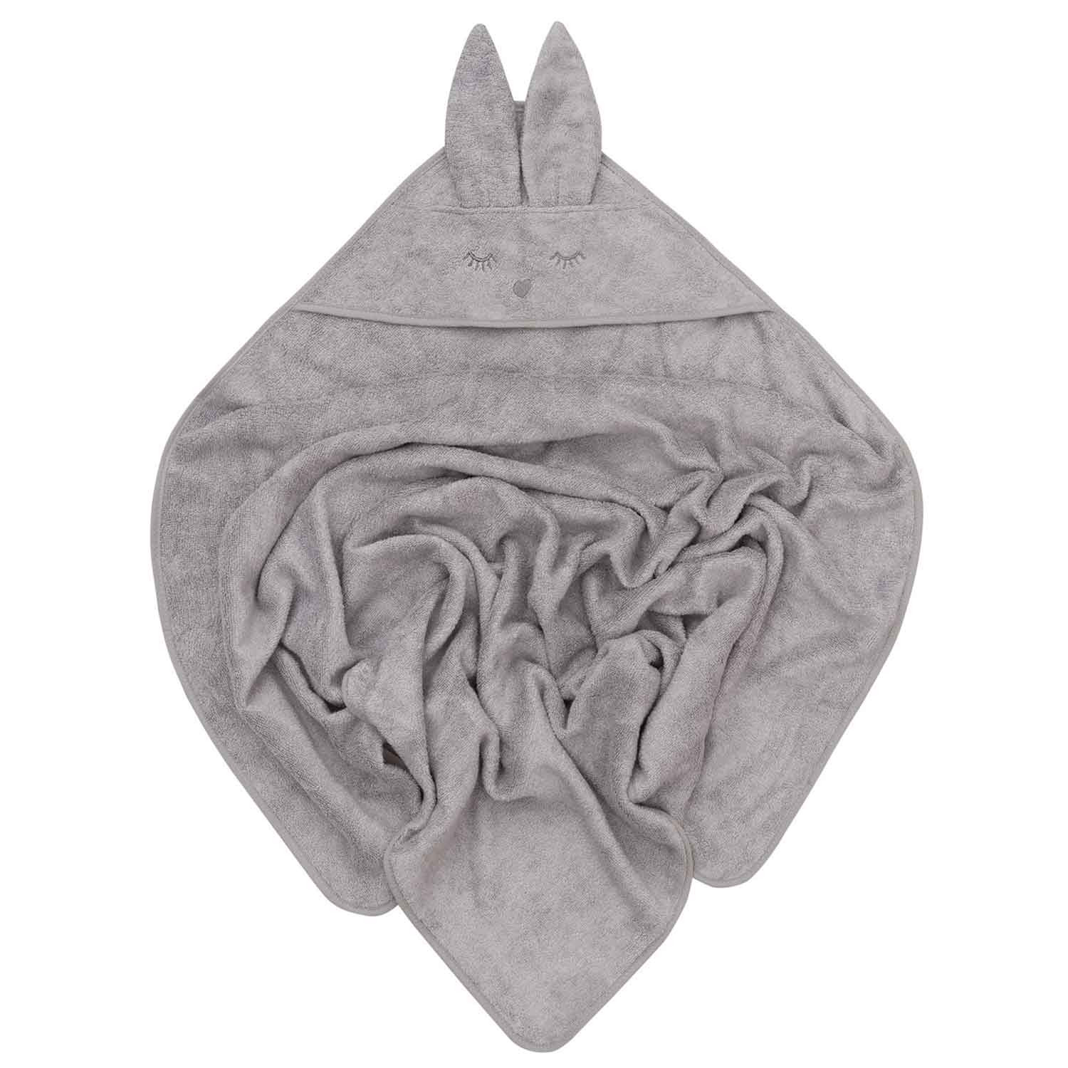 Cape de bain 100% bambou gris bébé Cape de bain 100% bambou gris bébé