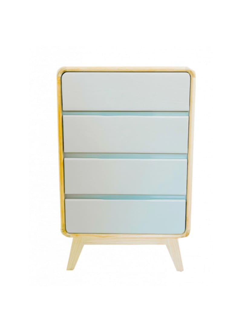 Commode bois massif mindy naturel et gris Commode bois massif mindy naturel et gris