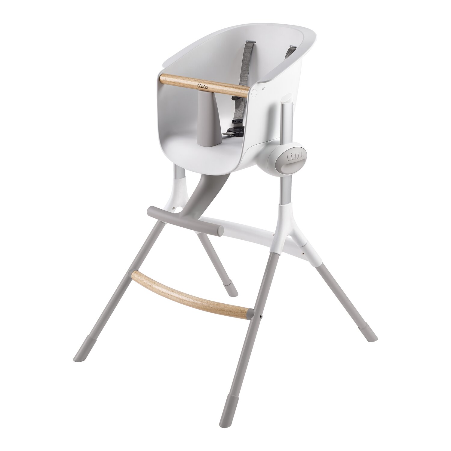 Chaise haute évolutive fabriquée en France gris/blanc