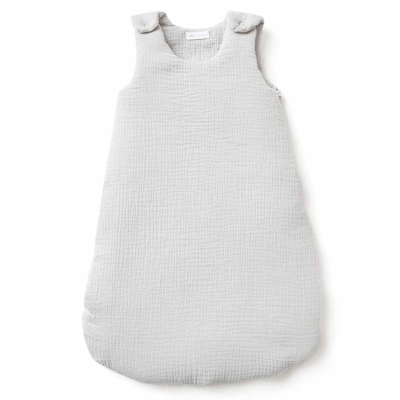 Gigoteuse bébé en gaze de coton gris clair (0-6 mois) Gigoteuse bébé en gaze de coton gris clair (0-6 mois)