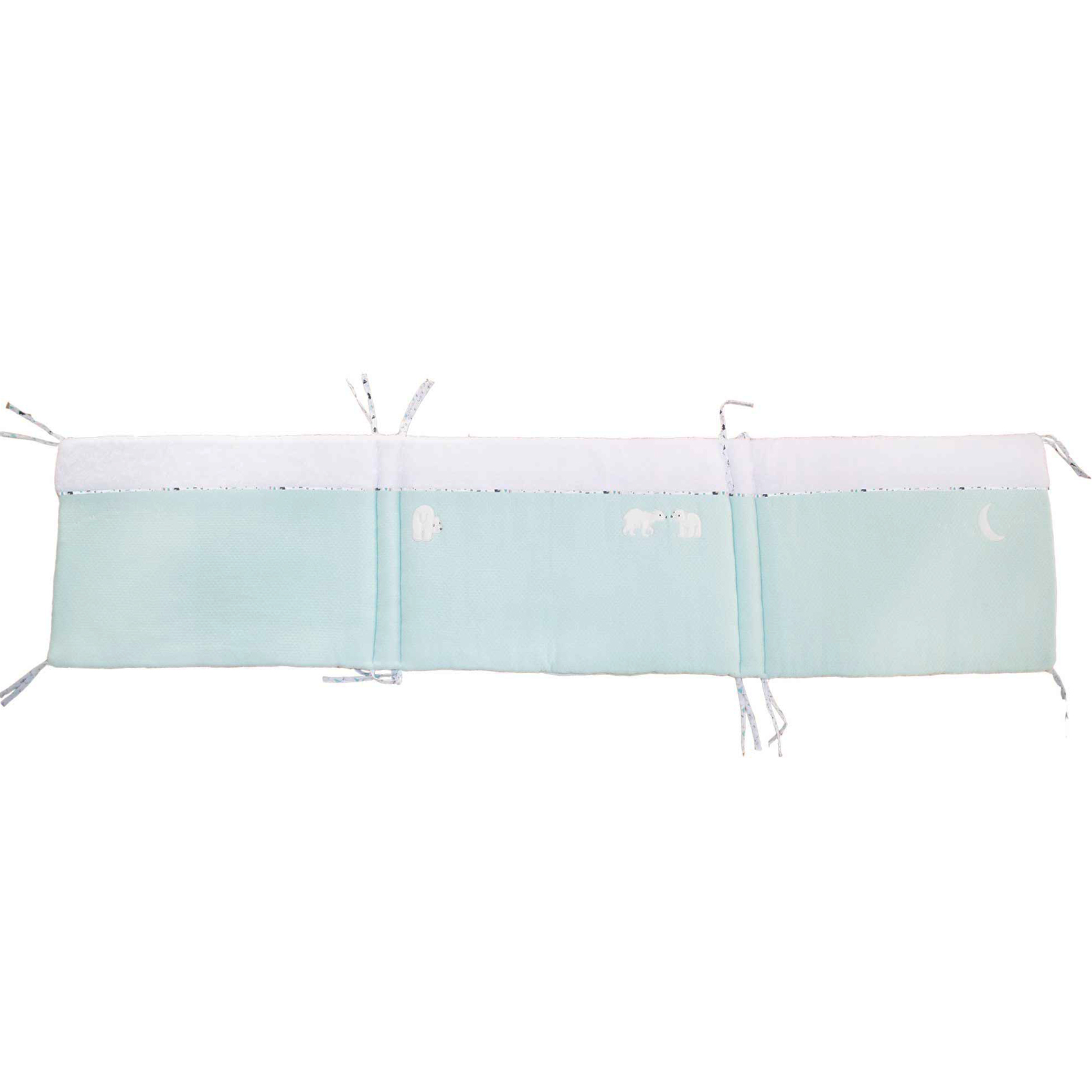 Tour de lit bébé adaptable Boréale Blanc/Aqua 40x180 Tour de lit bébé adaptable Boréale Blanc/Aqua 40x180