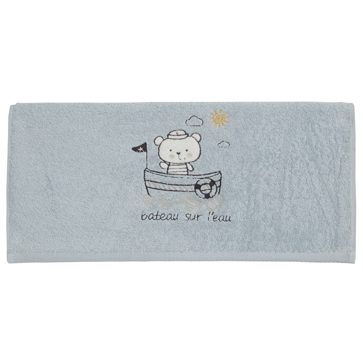 Serviette de toilette enfant coton bleu artic 50x90 Serviette de toilette enfant coton bleu artic 50x90