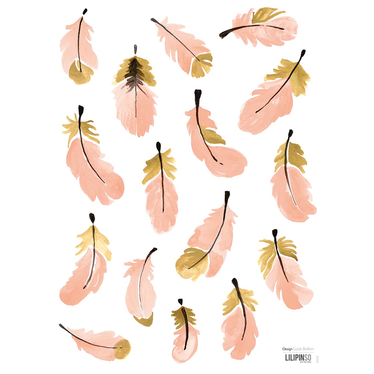 Stickers plumes en Vinyle mat Rose Stickers plumes en Vinyle mat Rose