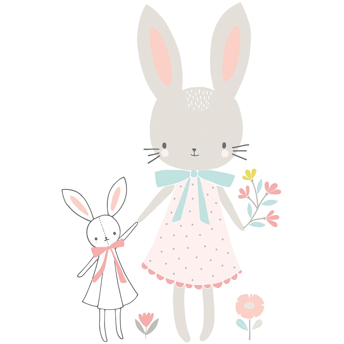 Stickers lapin en Vinyle mat Rose Stickers lapin en Vinyle mat Rose