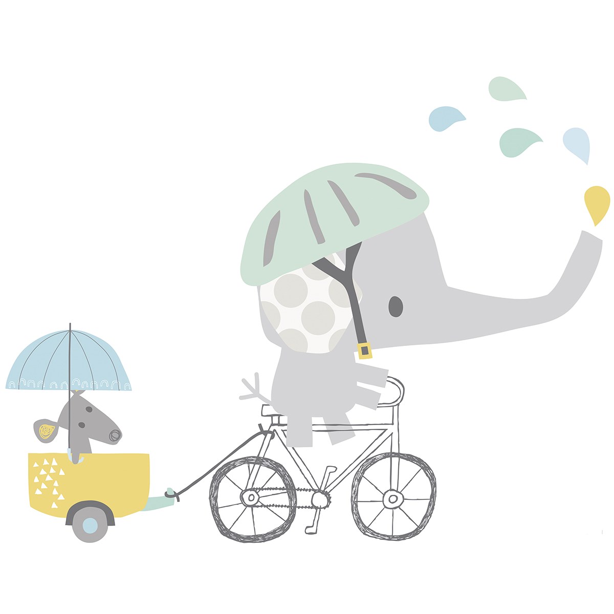 Sticker éléphant en Vinyle mat Gris Sticker éléphant en Vinyle mat Gris