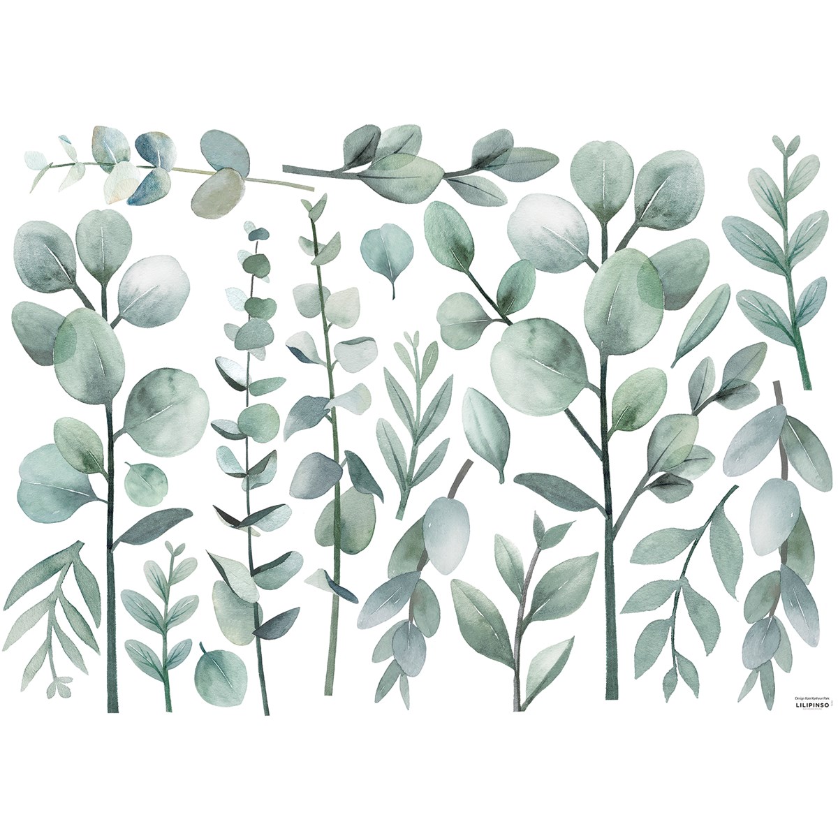 Stickers eucalyptus en Vinyle mat Vert Stickers eucalyptus en Vinyle mat Vert