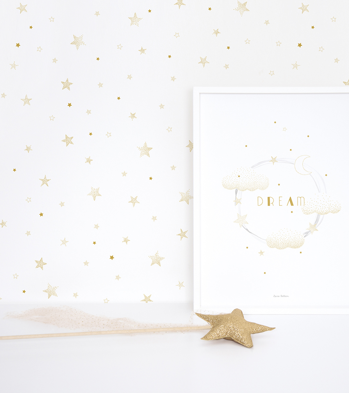 Papier peint étoiles en Papier Or Papier peint étoiles en Papier Or
