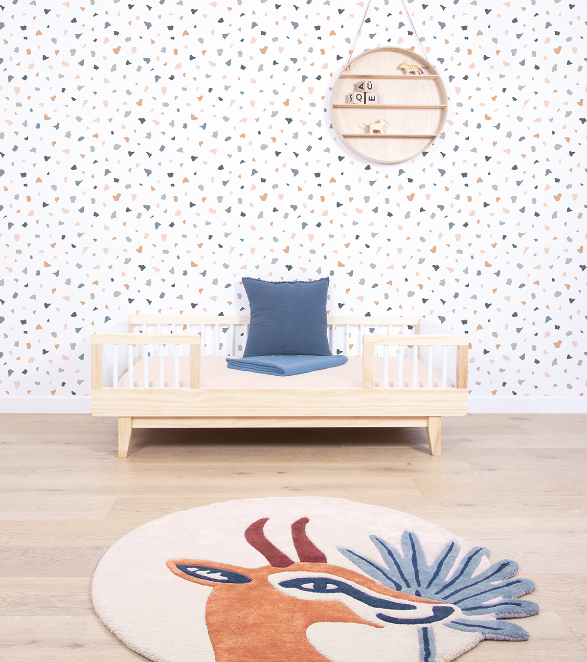 Papier peint terrazzo en Papier Blanc Papier peint terrazzo en Papier Blanc