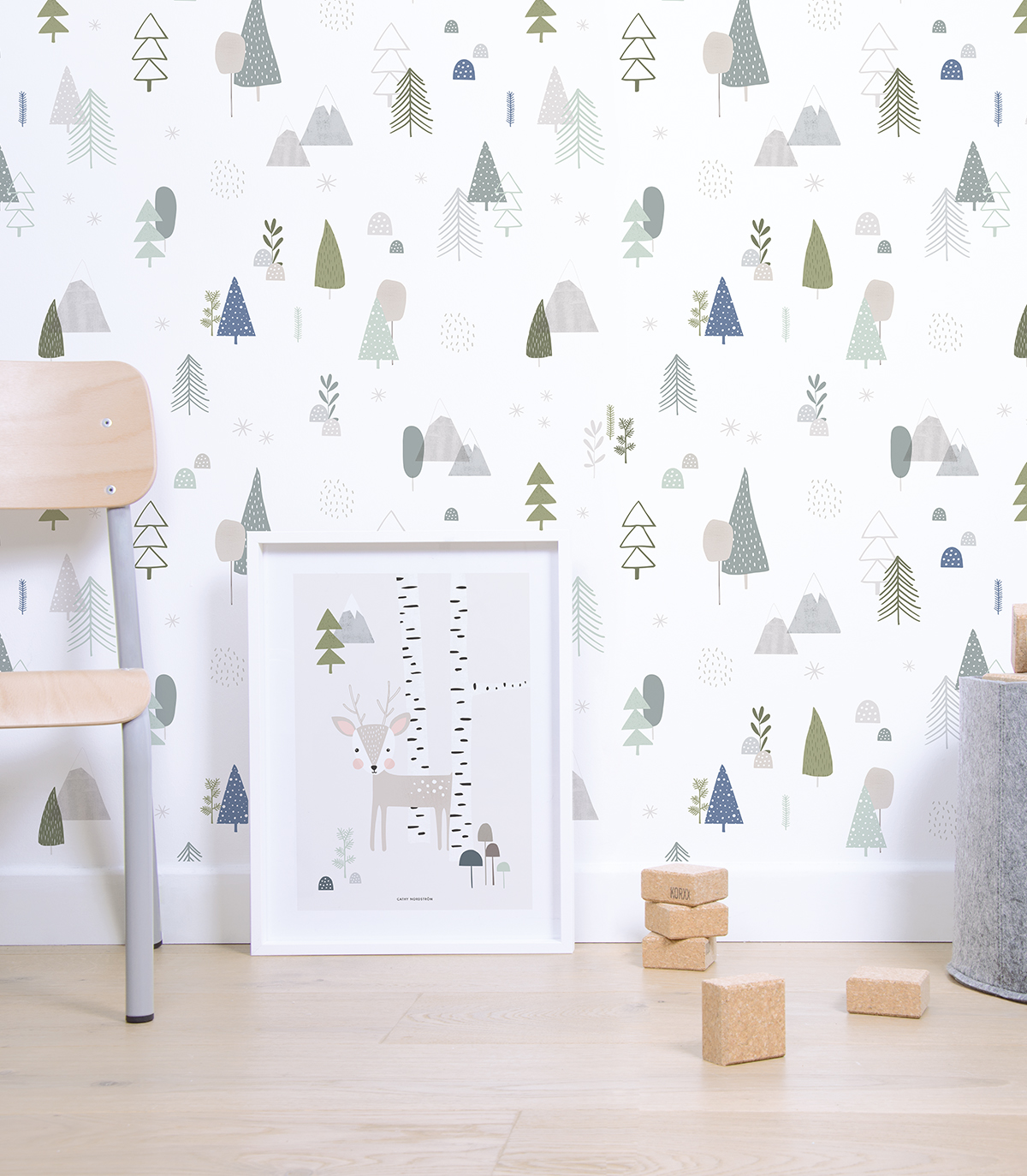 Papier peint forêt en Papier Gris Papier peint forêt en Papier Gris