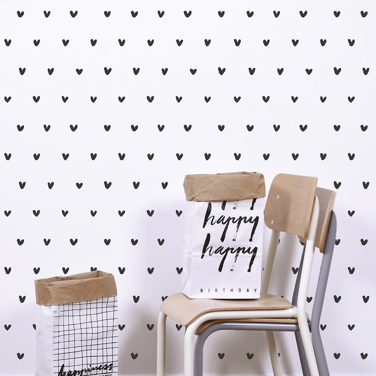 Papier peint coeurs en Papier Noir Papier peint coeurs en Papier Noir
