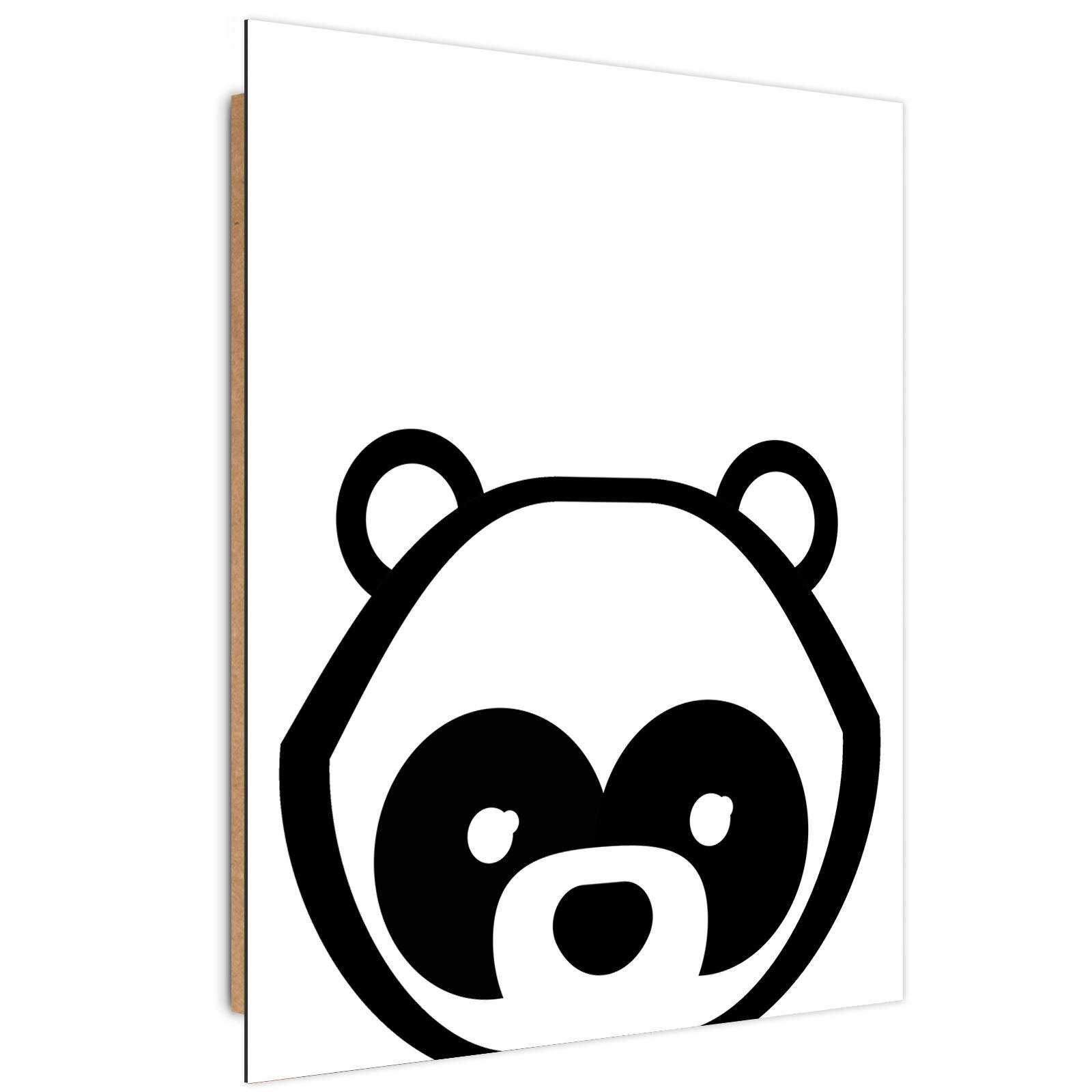 Tableau enfant bois contrast panda noir et blanc 40x60 Tableau enfant bois contrast panda noir et blanc 40x60