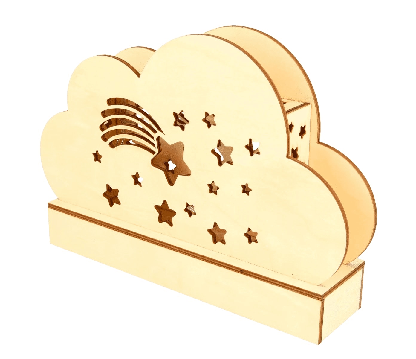 Lampe nuage en bois à décorer 25x13,7cm Lampe nuage en bois à décorer 25x13,7cm