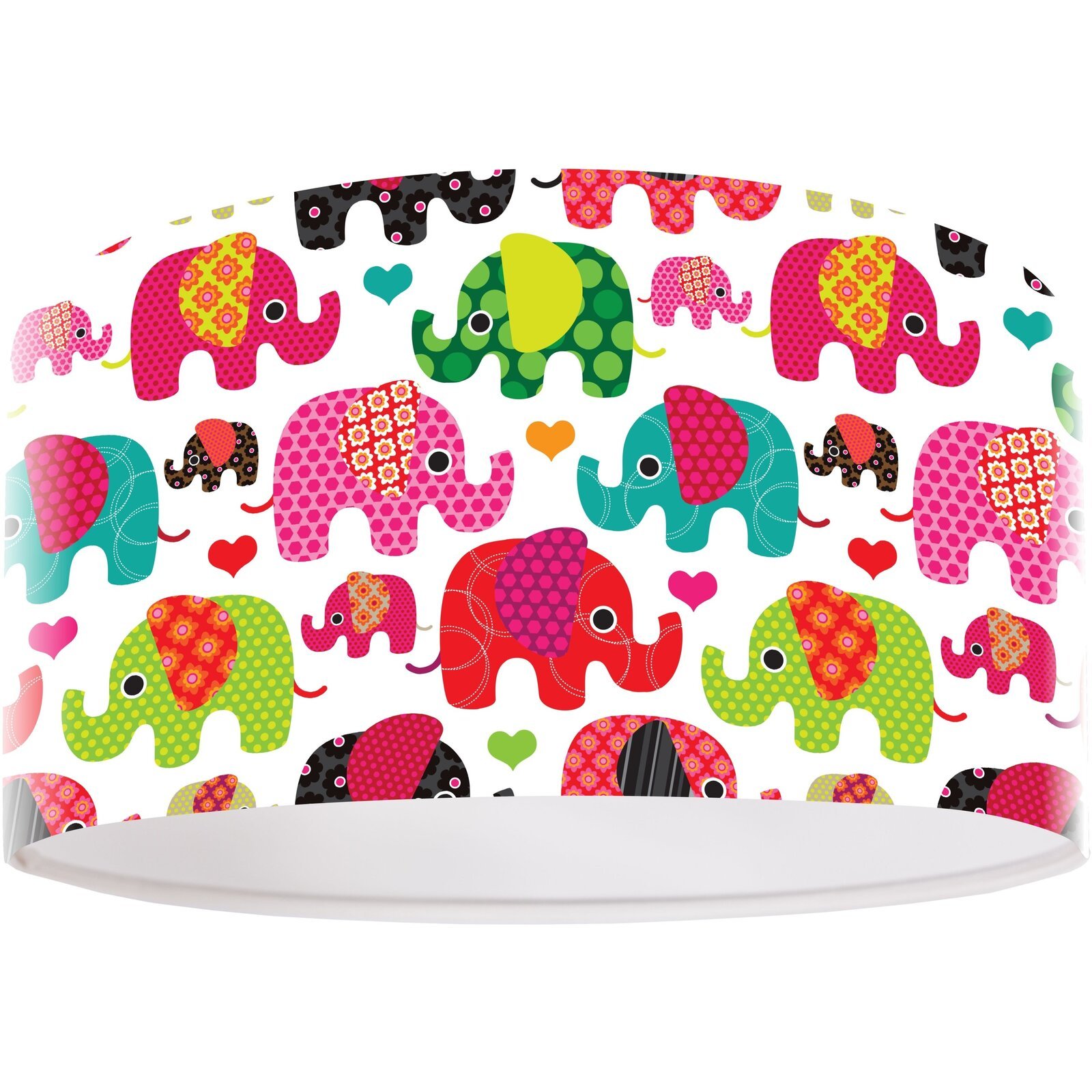 Suspension enfant abat-jour tissu multicolore et blanc Ø 30 Suspension enfant abat-jour tissu multicolore et blanc Ø 30