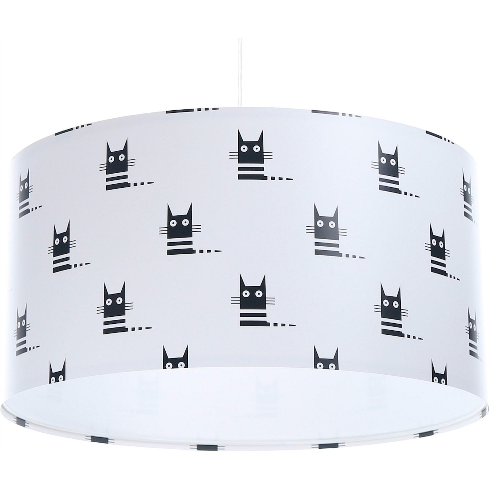 Suspension enfant abat-jour tissu noir et blanc Ø 40 Suspension enfant abat-jour tissu noir et blanc Ø 40