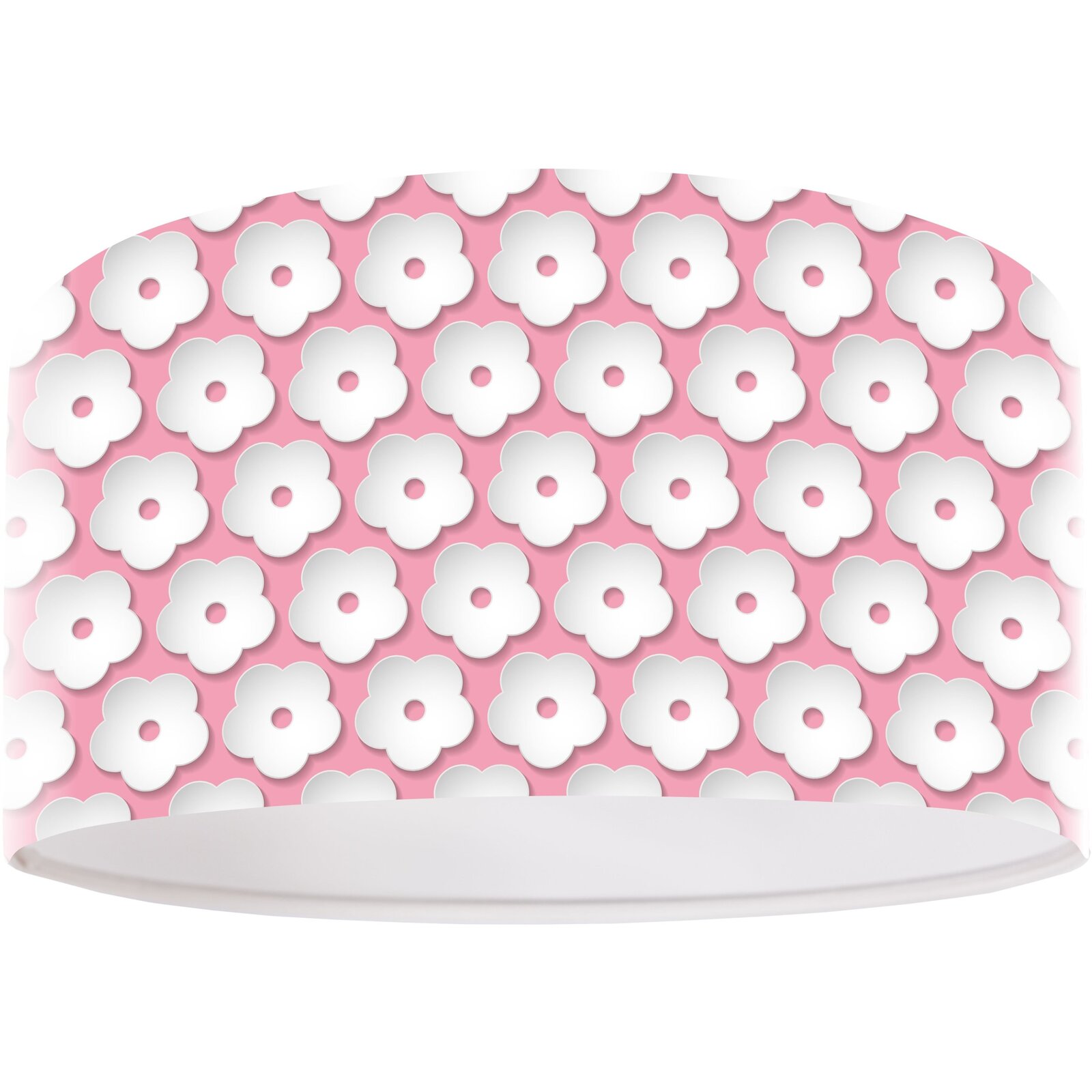 Suspension enfant abat-jour tissu rose et blanc Ø 40 Suspension enfant abat-jour tissu rose et blanc Ø 40