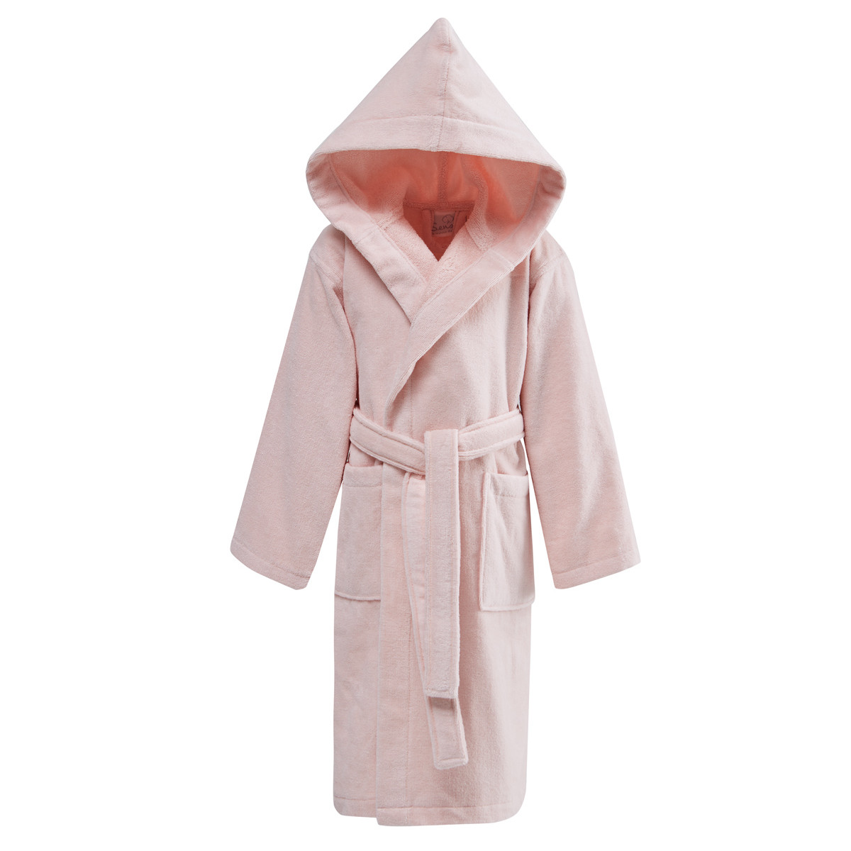 Peignoir enfant velours de coton poudre 8/10 ans