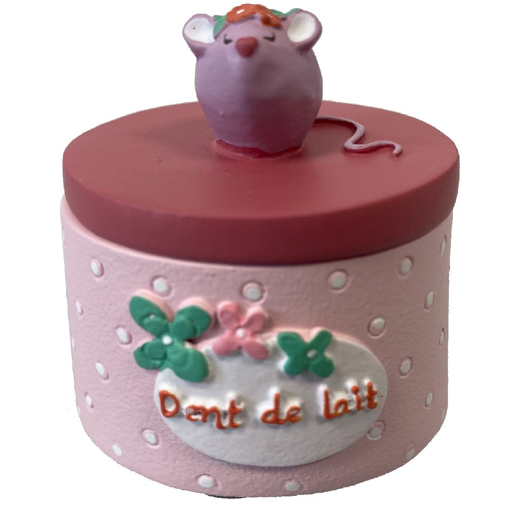 Petite boite à dents de lait rose pastel Petite boite à dents de lait rose pastel