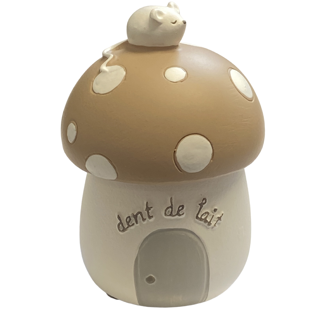 Petite boite en résine beige à dents de lait Petite boite en résine beige à dents de lait