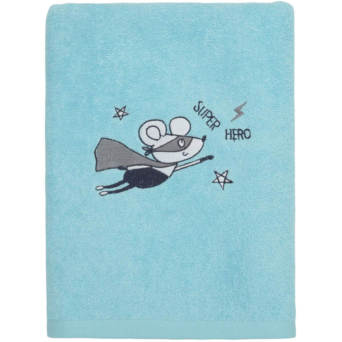 Drap de douche enfant coton turquoise 70x130 Drap de douche enfant coton turquoise 70x130
