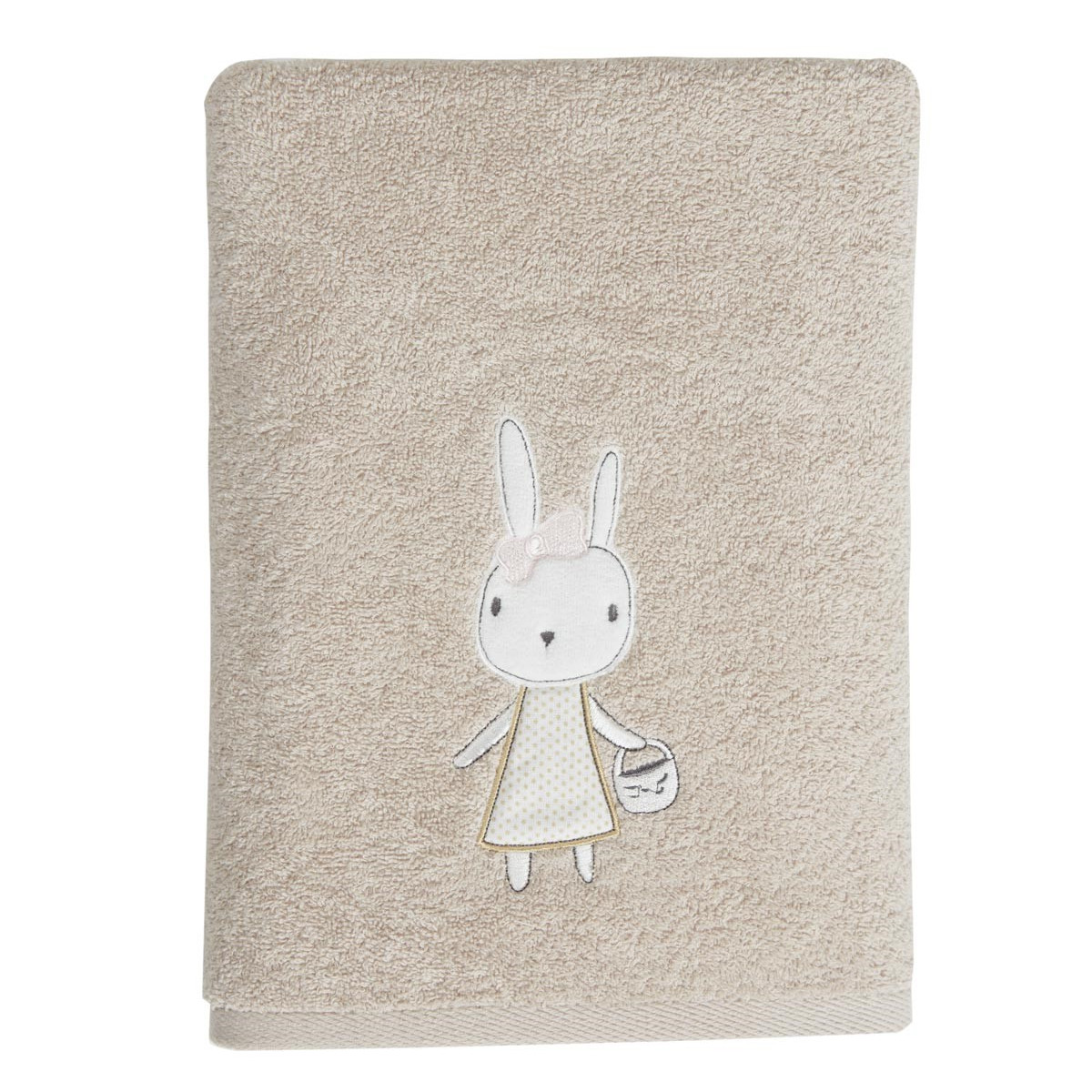 Drap de douche enfant coton sable 70x130 Drap de douche enfant coton sable 70x130