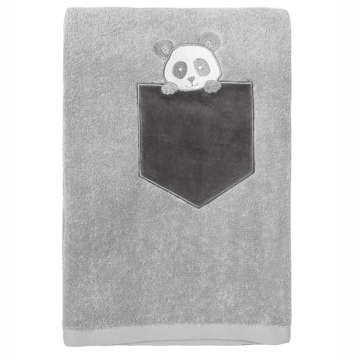 Drap de douche enfant coton gris perle 70x130 Drap de douche enfant coton gris perle 70x130