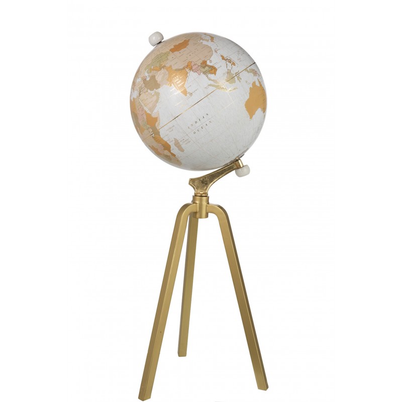 Globe sur pied marbre blanc/métal or H100cm Globe sur pied marbre blanc/métal or H100cm
