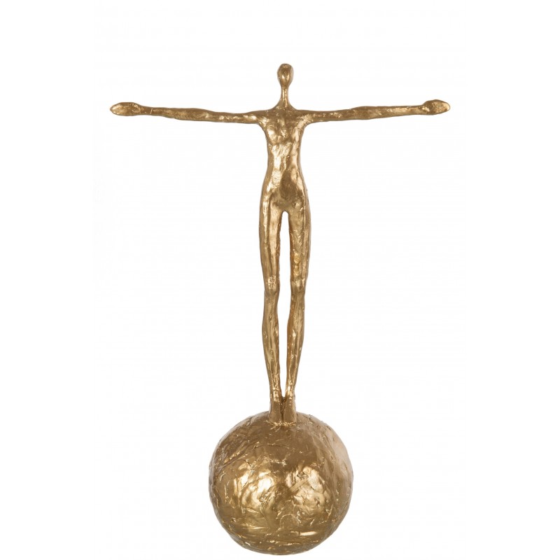 Personnage sur boule résine or H40,3cm Personnage sur boule résine or H40,3cm