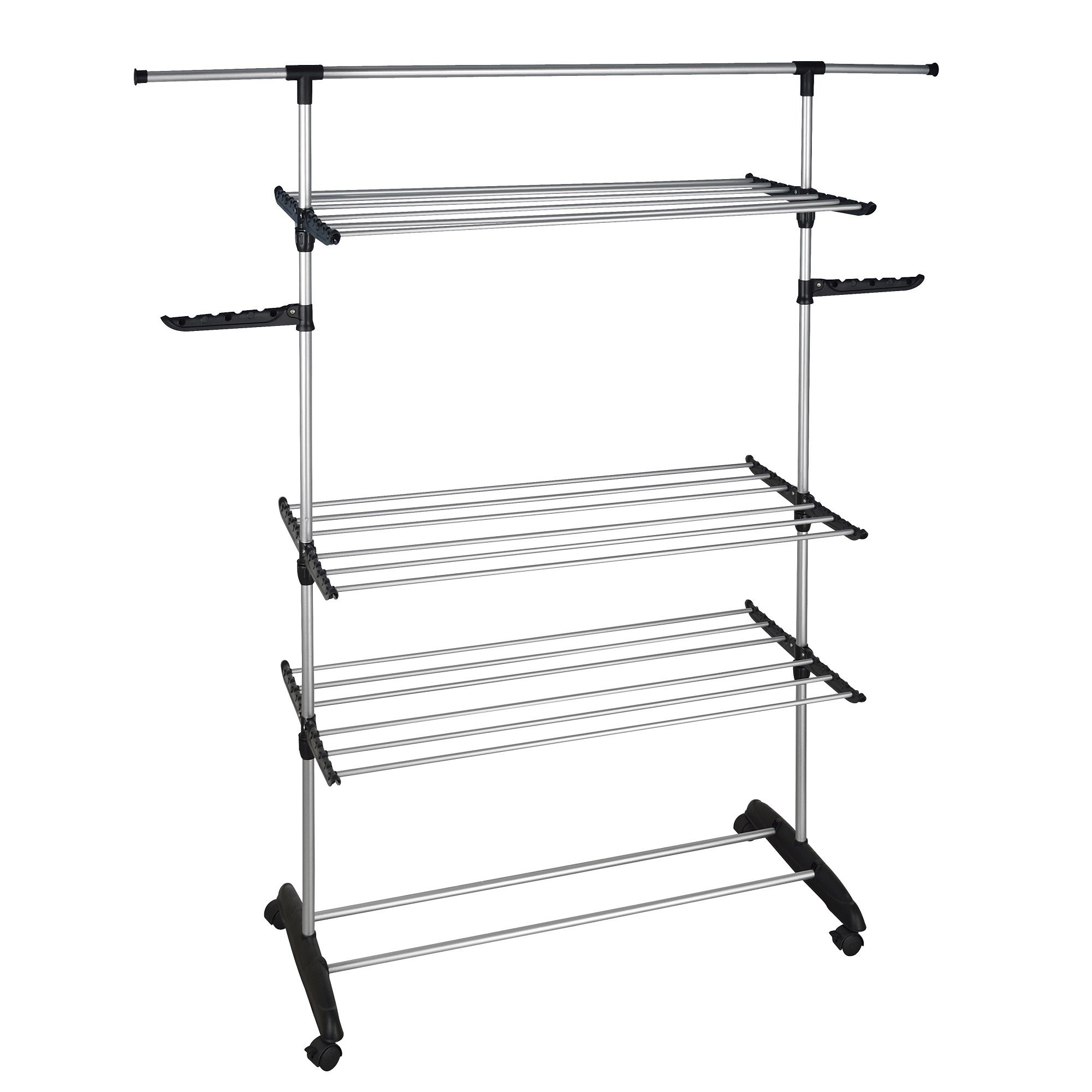 Etendoir à linge pliable acier argent 25m Etendoir à linge pliable acier argent 25m