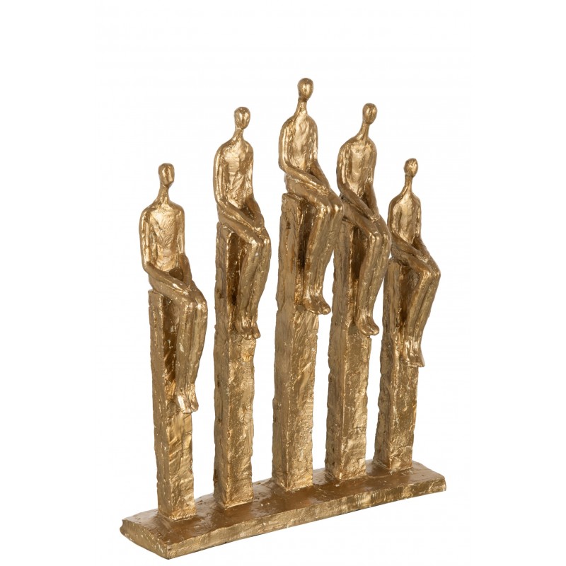 5 personnages sur pied résine or H39,3cm 5 personnages sur pied résine or H39,3cm