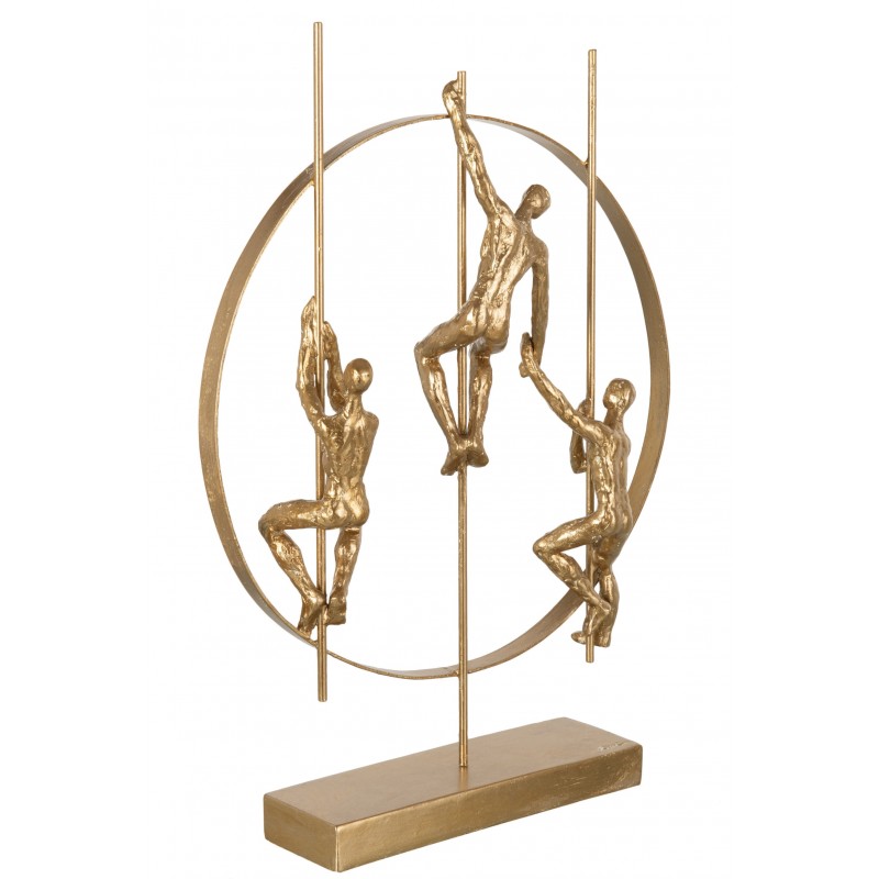 Personnage grimpant et cercle résine or H43,3cm Personnage grimpant et cercle résine or H43,3cm