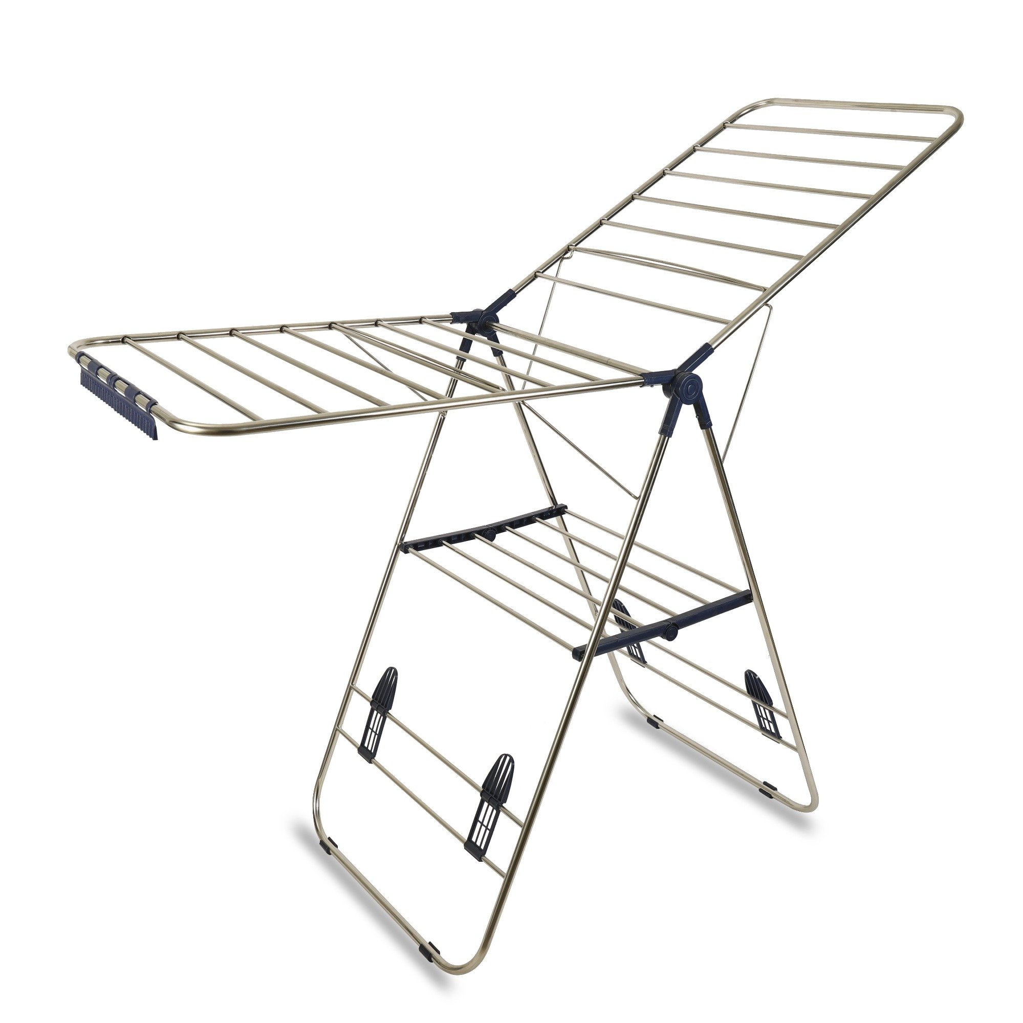 Etendoir à linge avec ailes inox argent 16m Etendoir à linge avec ailes inox argent 16m