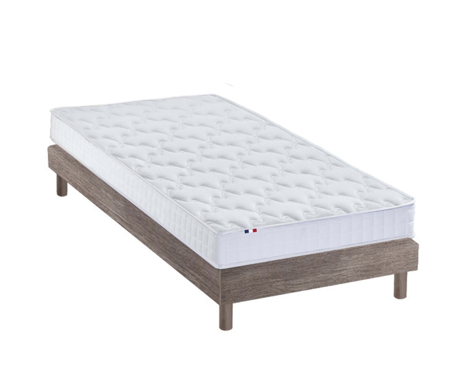 Ensemble Matelas mémoire de forme Sommier en Kit Chêne gris 90x200 Ensemble Matelas mémoire de forme Sommier en Kit Chêne gris 90x200