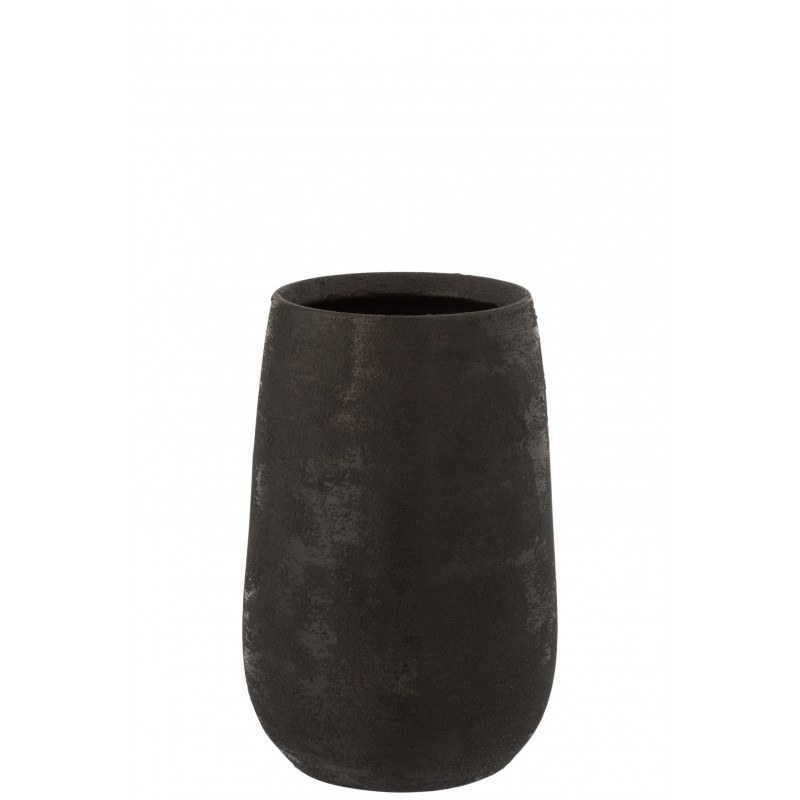 Vase rugueux céramique noir H31cm