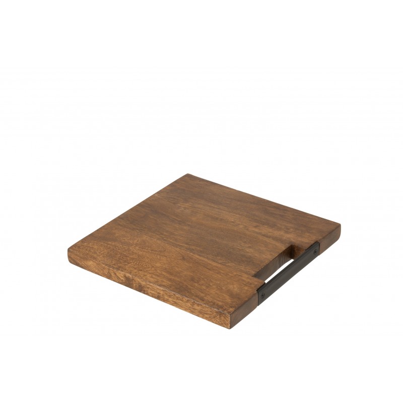 Planche à découper carrée bois de manguier marron 30x30cm