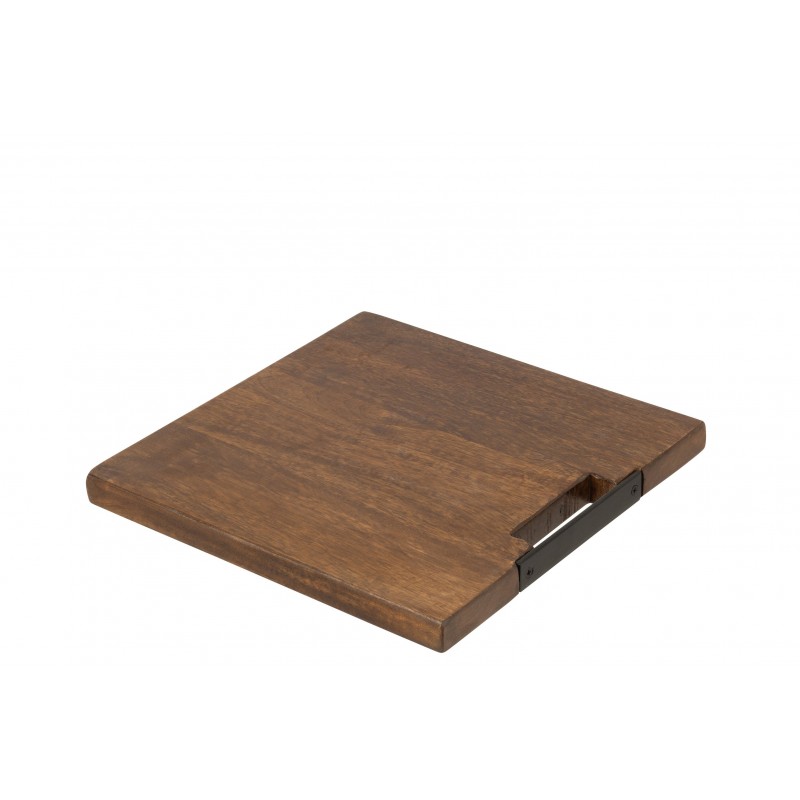 Planche à découper carrée bois de manguier marron 35x35cm