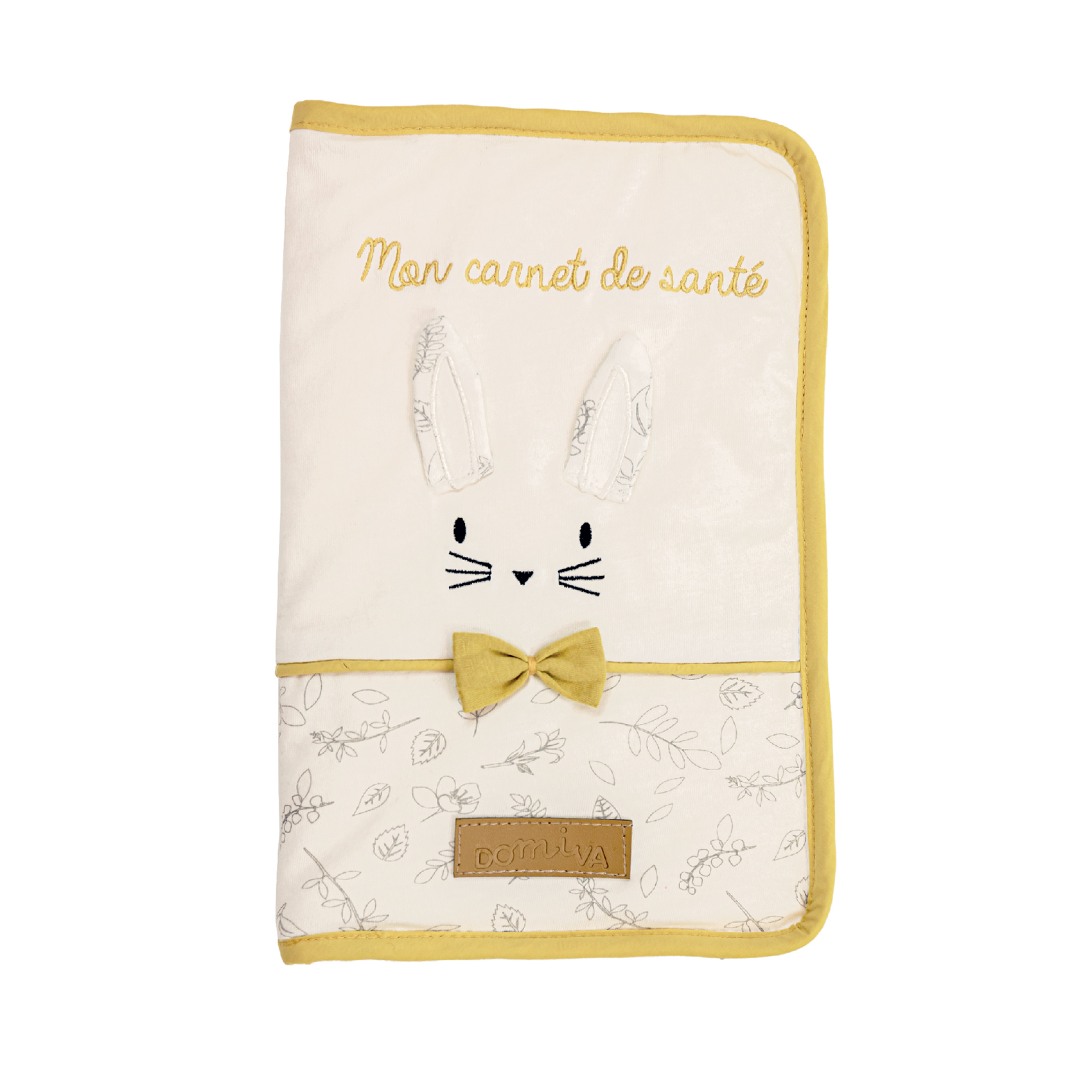 Protège carnet de santé enfant Leafy Bunny coton Ecru Protège carnet de santé enfant Leafy Bunny coton Ecru