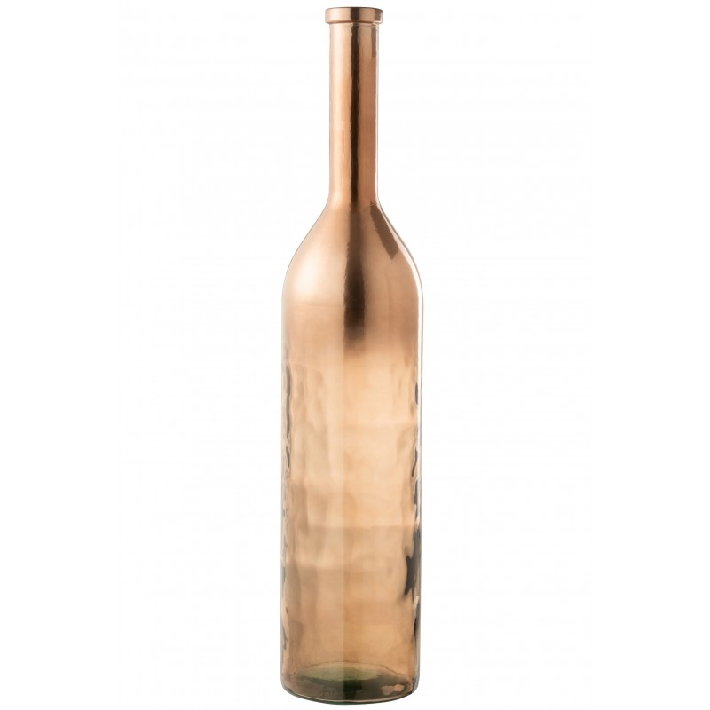 Vase bouteille verre métallique marron H100cm