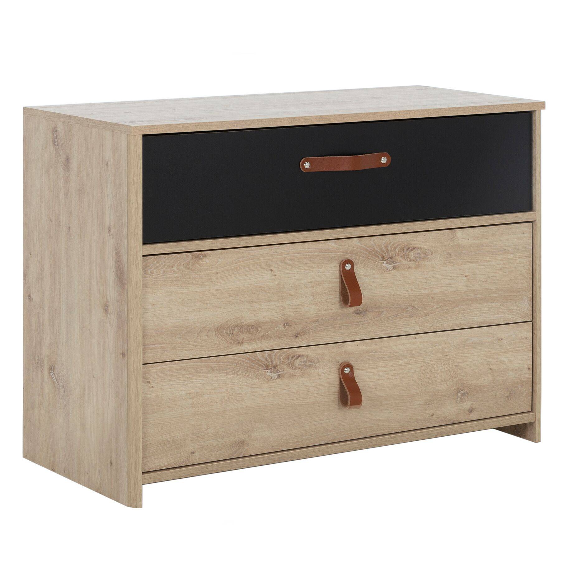 Commode 3 tiroirs chêne noir Commode 3 tiroirs chêne noir